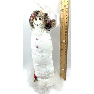 Handcrafted Snowman Figurine With Hat & Buttons